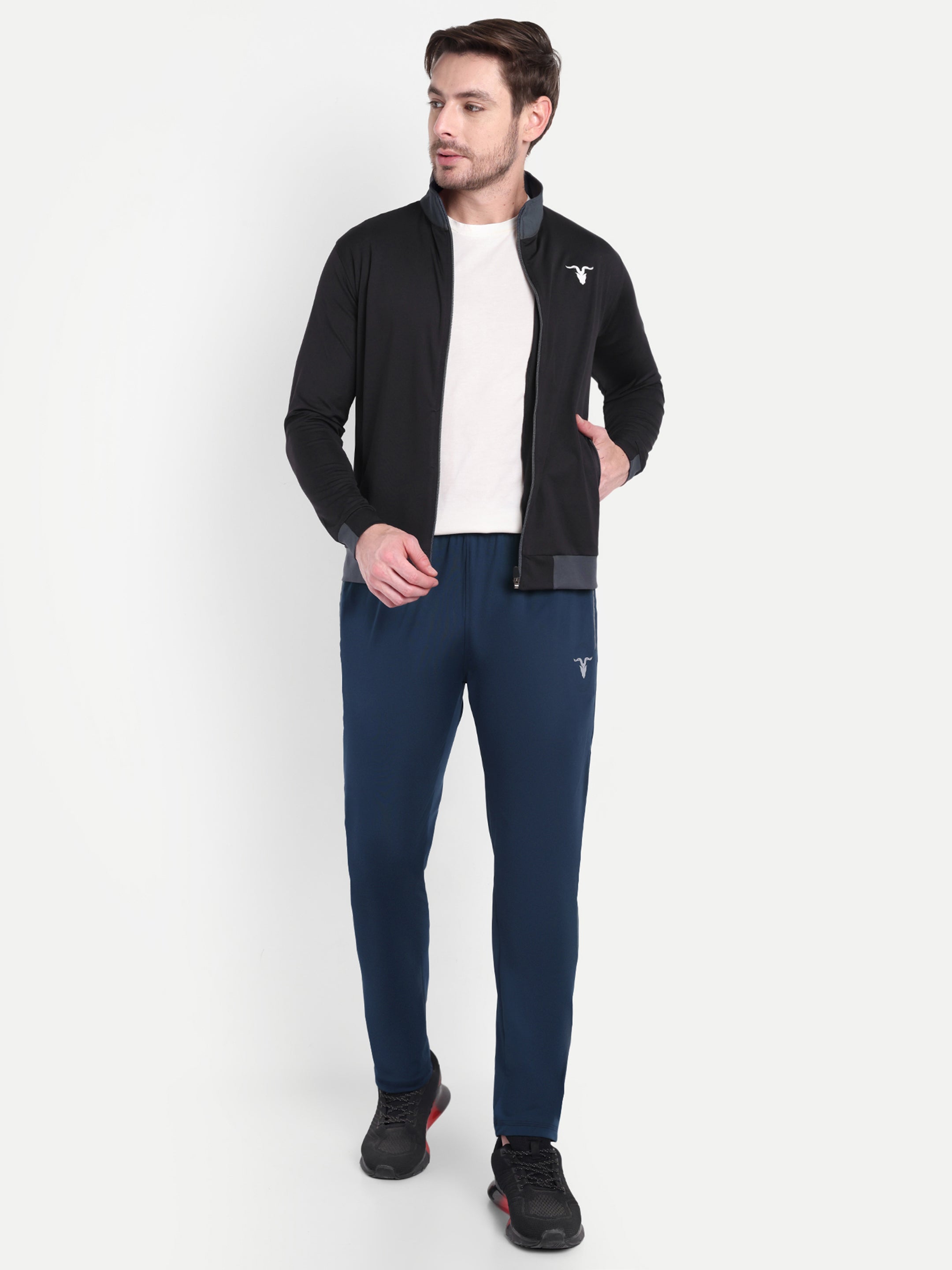 Men’s Black-Grey Sports Jacket – Dark Tone