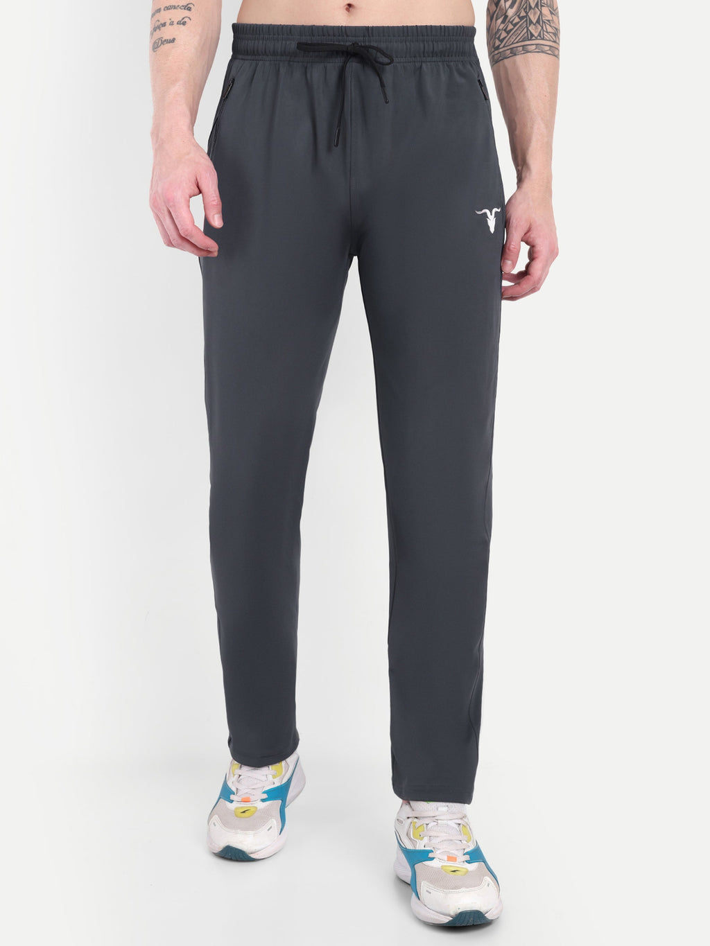 Men’s Slim Fit Black-Grey Track Pant – Performance Flex