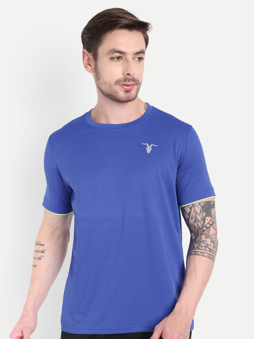 Men’s Round Neck Blue T-Shirt – Soft & Sporty | BullVibe