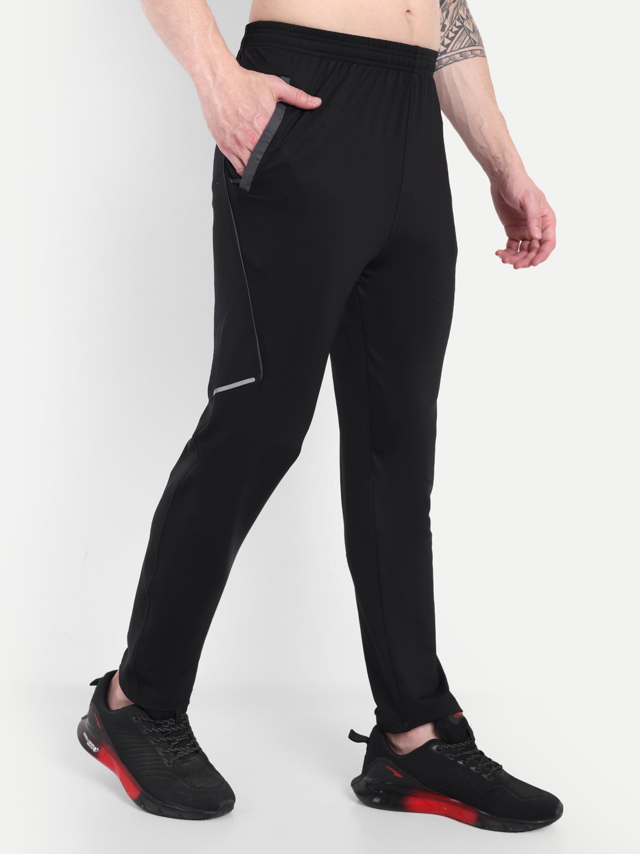 Men’s Dri-FIT Black Open Hem Trousers – Versatile Fit | BullVibe