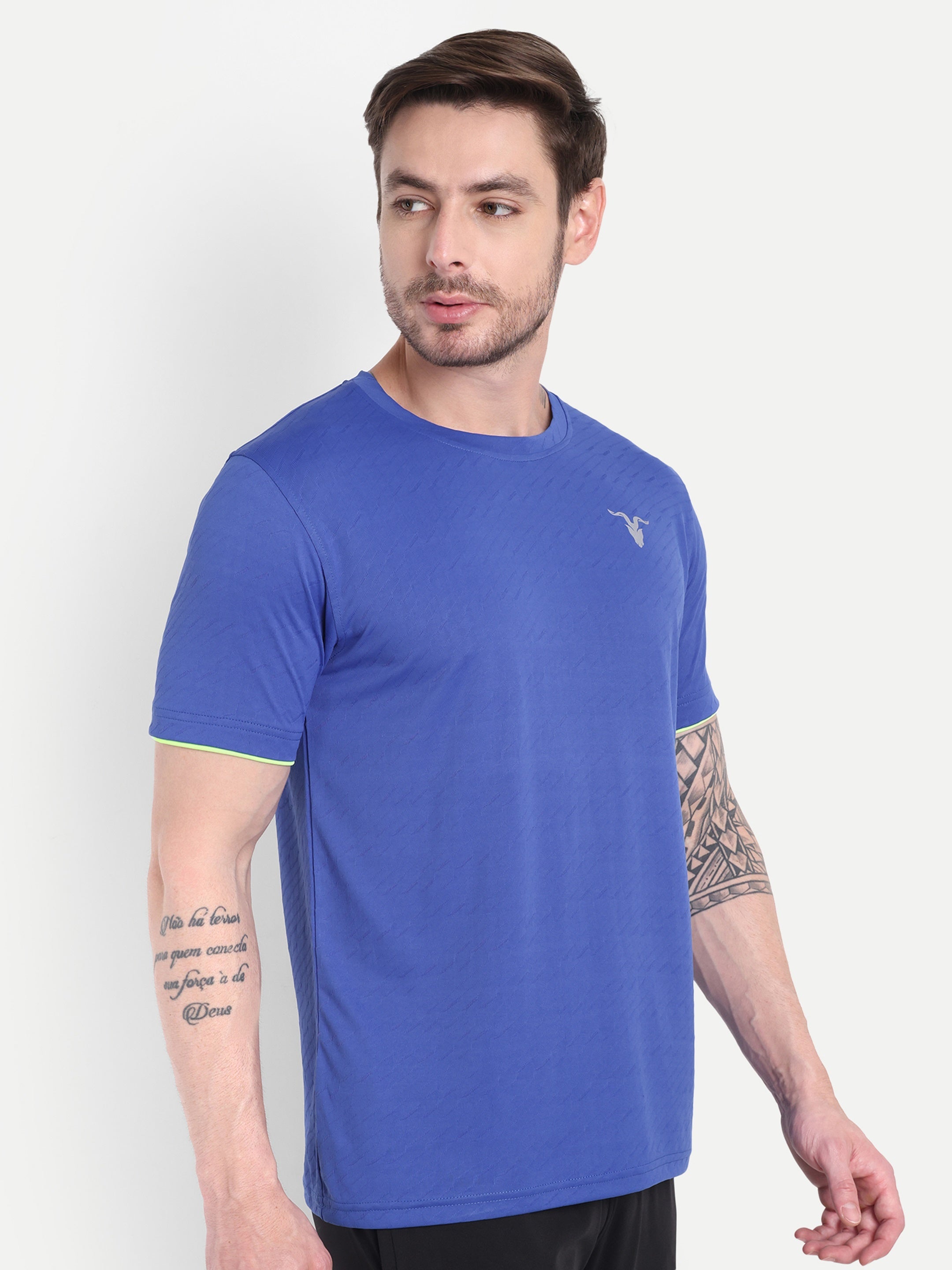 Men’s Round Neck Blue T-Shirt – Soft & Sporty | BullVibe