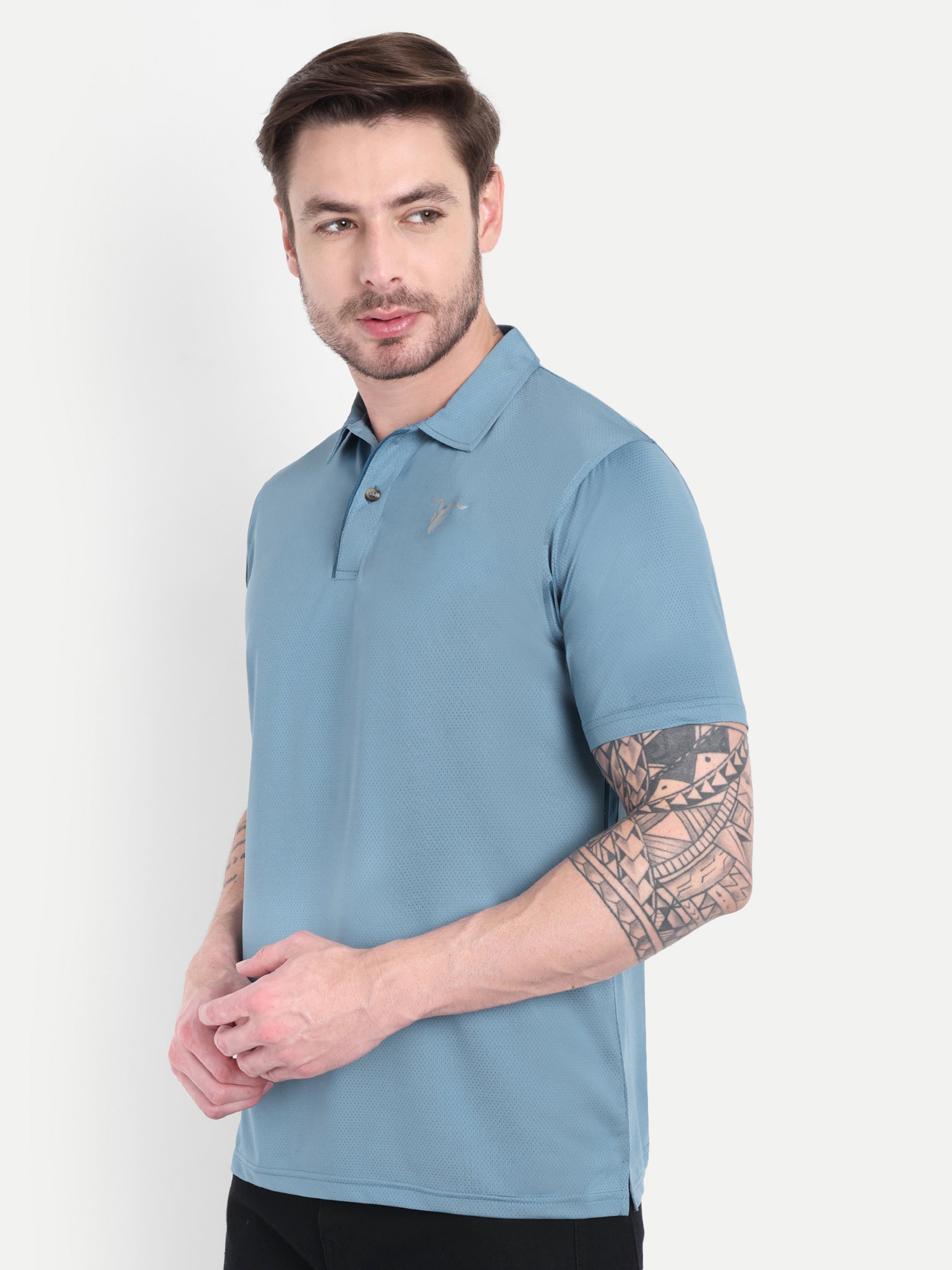 Light Blue Polo T-Men’s Light Blue Polo T-Shirt – Everyday Activewear