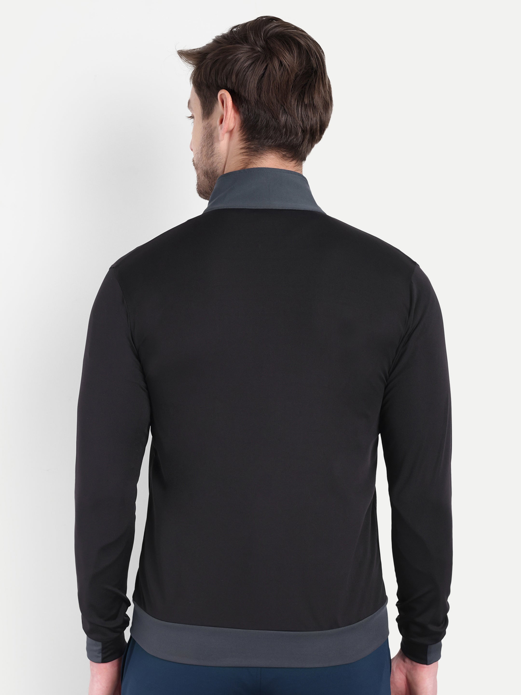 Men’s Black-Grey Sports Jacket – Dark Tone