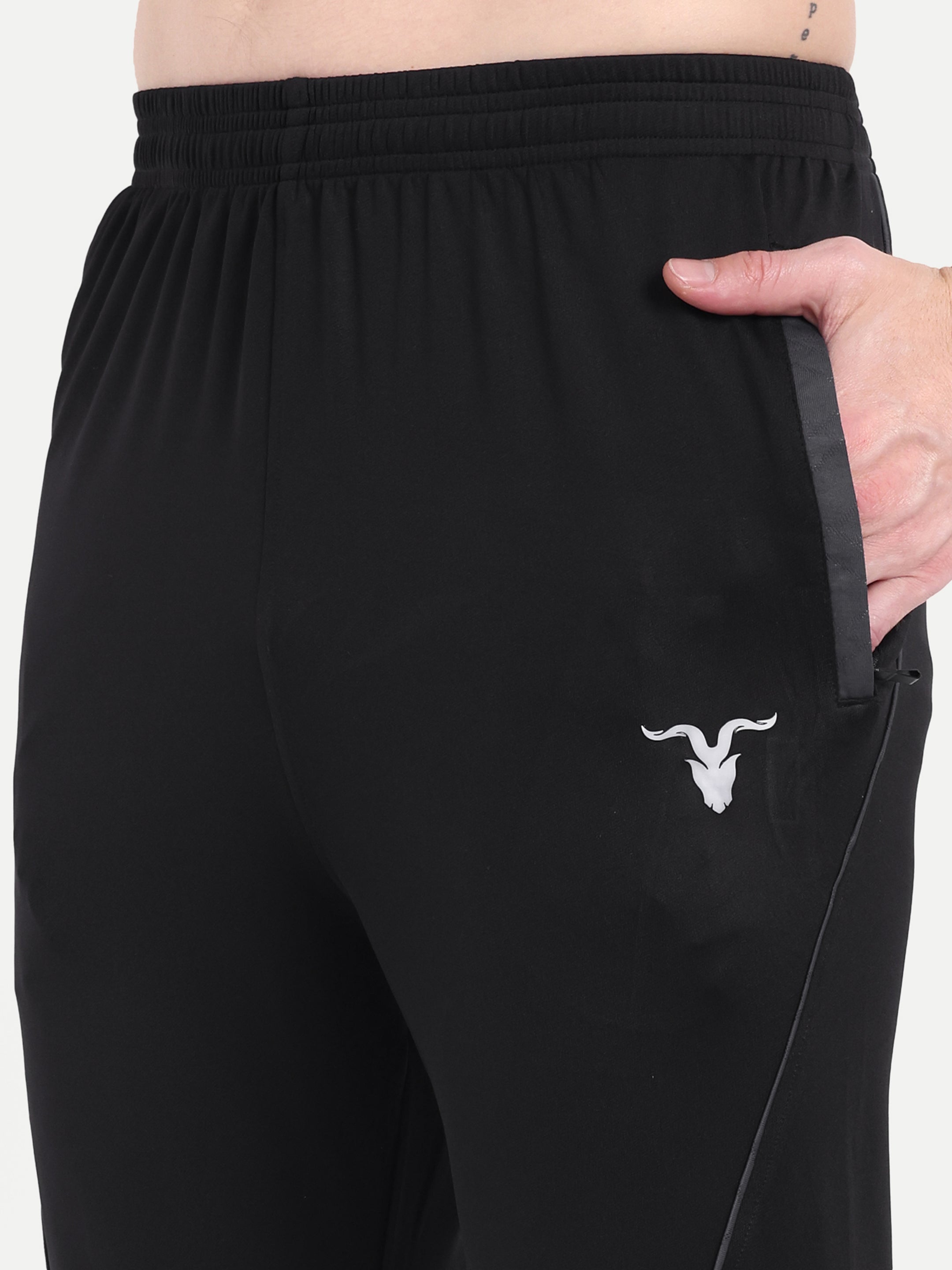 Men’s Dri-FIT Black Open Hem Trousers – Versatile Fit | BullVibe